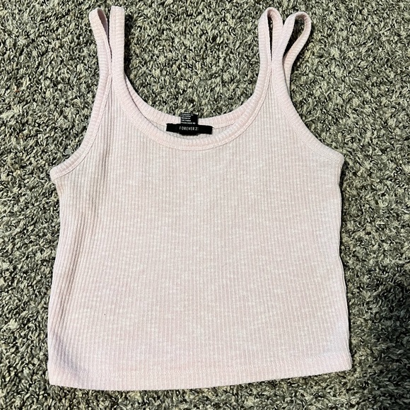 pastel pink ribbed tank top - Picture 1 of 2